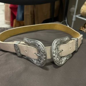 Double Buckle Belt Beige